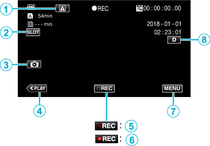 C8C Operation buttons for video Recording